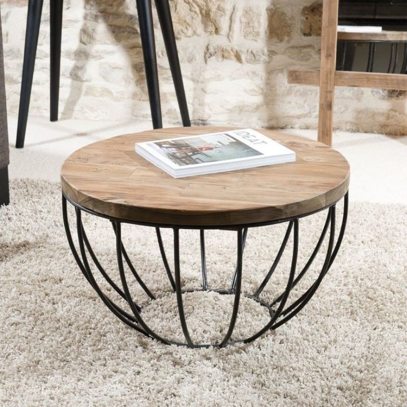 Meja Tamu Bundar - Meja Kopi Kaki Besi