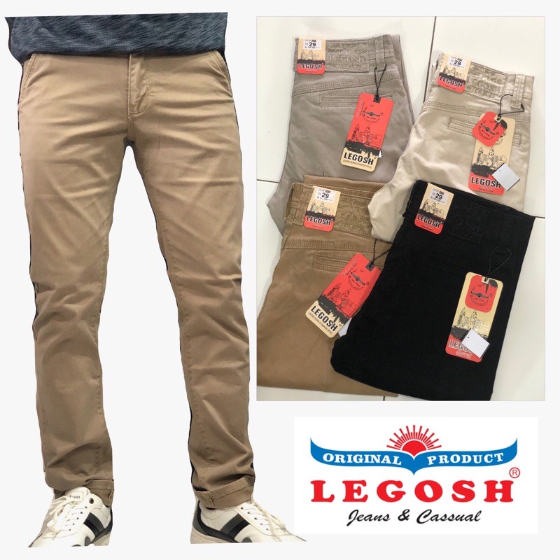 ABDUS07 Celana Chinos Legosh Kanvas Streach Premium Casual Original Hitam Krem Coklat