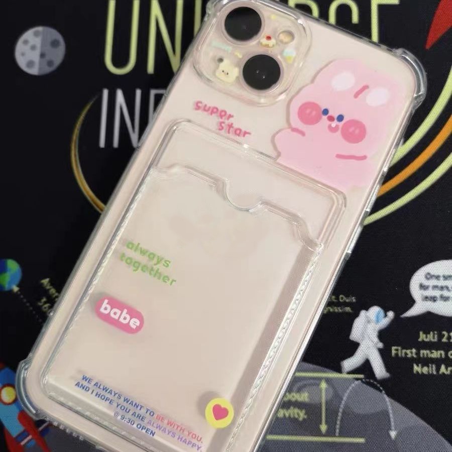 Soft Case Silikon TPU Transparan Motif Beruang Untuk iPhone 12 13 Se 2020 6 6S 7 8 Plus X XS XR 11 Pro Max