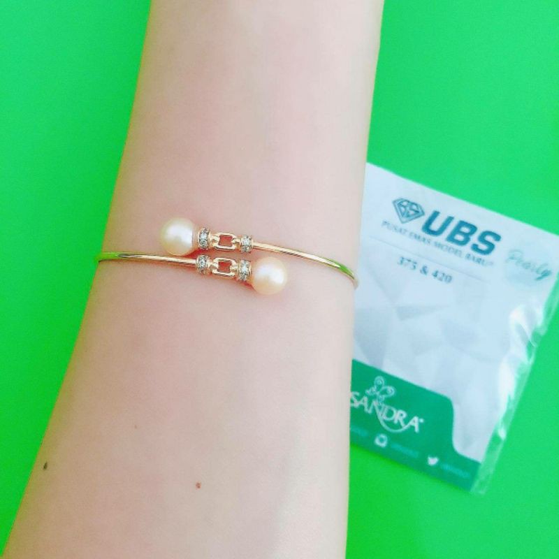 Gelang bangle pearly tumpuk kadar 375