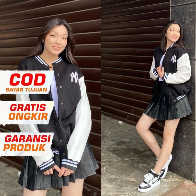 Baseball NY Bomber Jaket Varsity Wanita