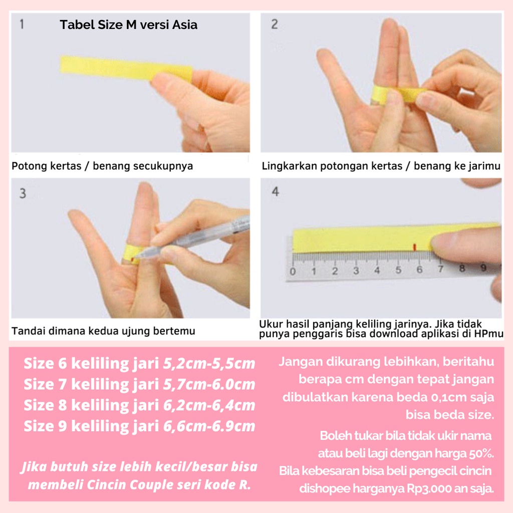 [UKIR NAMA + BOX HATI] Cincin Couple BUCIN Titanium M19 BONUS Gelang Couple