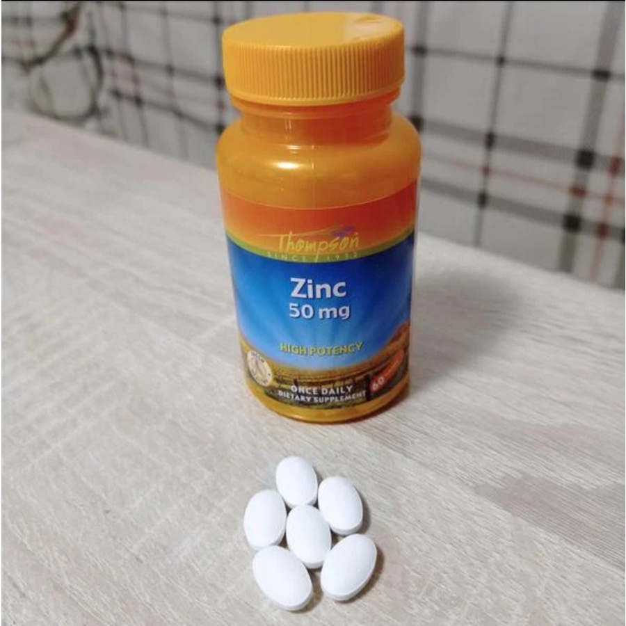 Thompson Zinc 50 mg 60 Tab Jaga Kesehatan Imun Tubuh Vit Zinc ORI USA