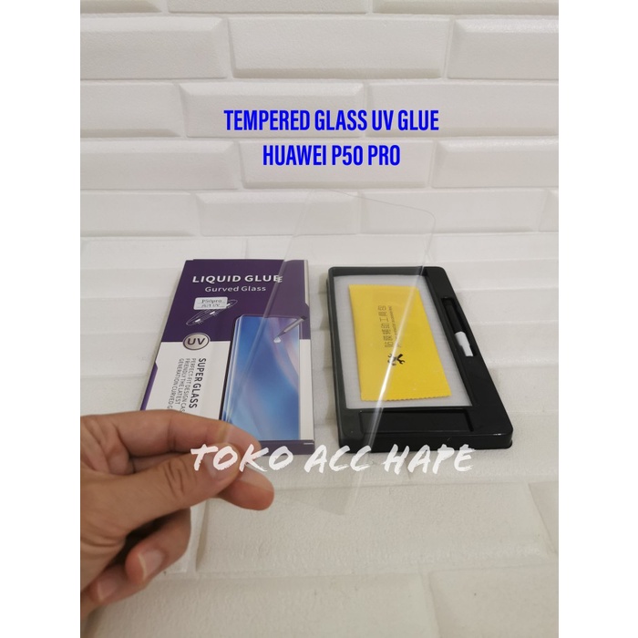 TEMPERED GLASS HUAWEI P50 PRO KACA BENING/CLEAR UV GLUE CURVE PREMIUM