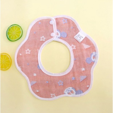 BIB Slaber Bayi Bahan Cotton Bentuk Bulat / Celemek Makan Bayi / Baby Bib Slaber