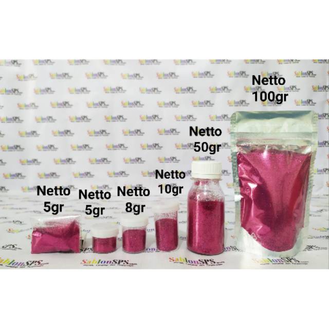 BUBUK GLITER PINK GLITTER POWDER 5gr CUP KECIL