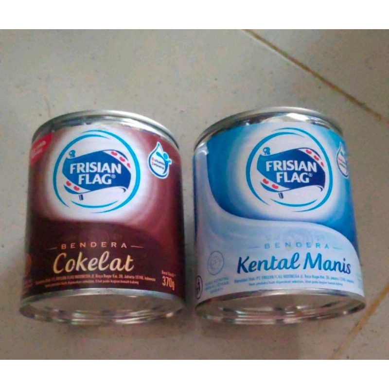 

susu bendera kaleng putih/coklat