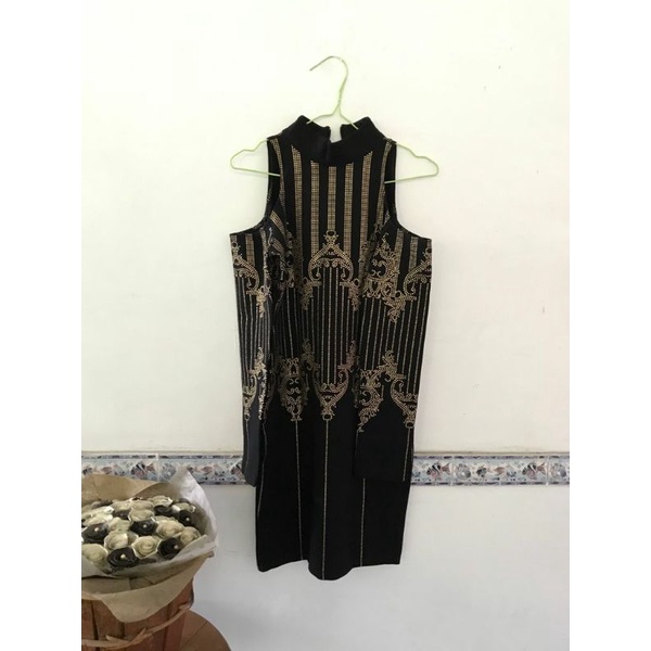 Scuba Black Gold Dress