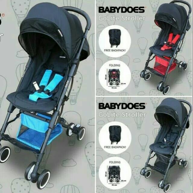 Stroller Kereta Bayi BabyDoes GoLite CH488 / Go Lite Stroller Lipat Cabin Murah sama dengan Pockit