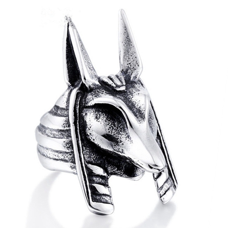 Ancient Egyptian Mythology Retro Dog Head Ring Jewelry