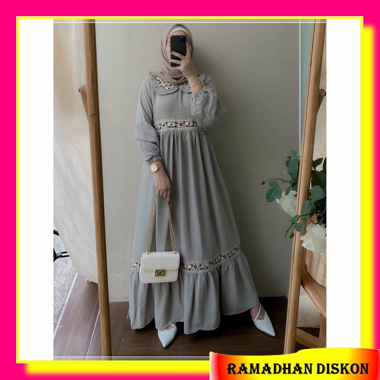 Gamis Remaja Terbaru 2022 Kekinian Big Size Lebaran Hits Simple J9L6 Ceruty Model Sekarang Viscose Premium Wanita Elegan Termewah Muslim Motif Daily Branded Korean Style Bahan Katun Polos Putih Mewah Syari Floral Promo T Belova Dress / Gamis Wanita Te