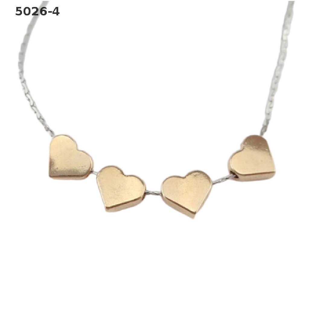 5026-4 70 Pcs Golden Peach Heart-Shaped Spacer Beads Loose Bead DIY Necklace Bracelet 5026-4