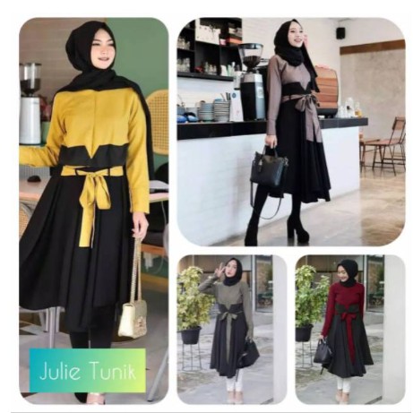 TERBARU 2020 TUNIK JULIE TUNIK CANTIK  TUNIK KEKINIAN TUNIK MUSLIM ATASAN BAJU MUSLIM HQW744