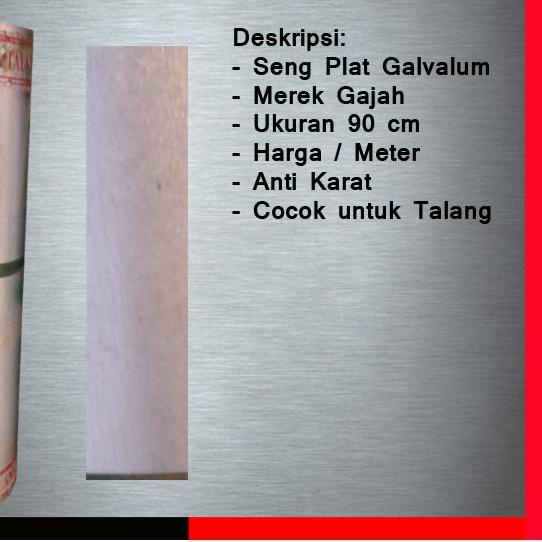 Seng Plat Galvalum Anti Karat 90 Cm Talang Atap Gerobak Warung