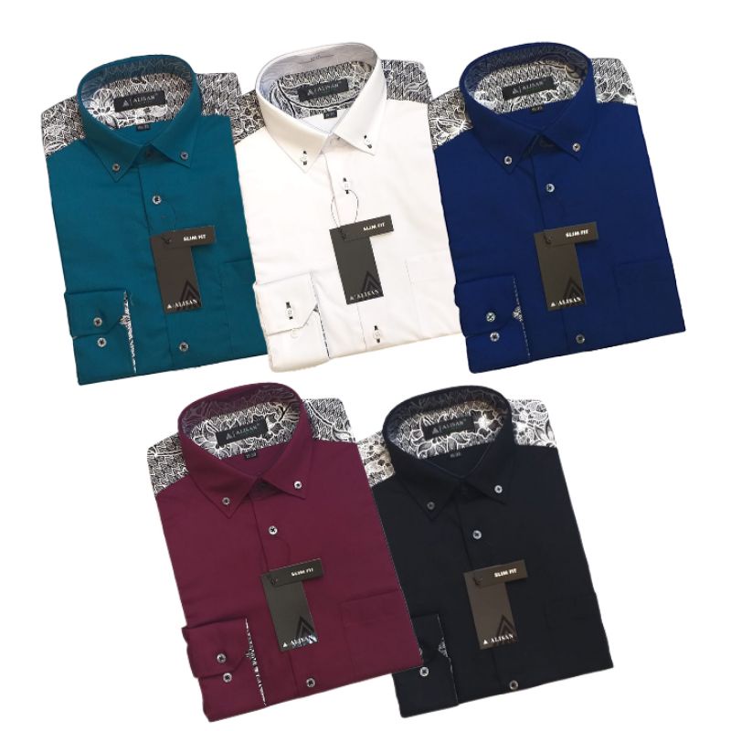 Kemeja Alisan Pria Pundak Batik/Motif Slimfit