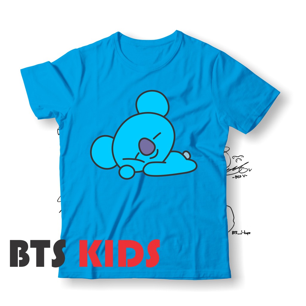 Baju anak BT21- Kaos BT21-BTS KOYA BLUE-Usia 2-12 tahun terbaru-Kaos Anak Perempuan