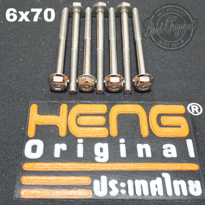 baut probolt 2kunci 2 kunci stainless 6x70 drat 10 panjang 7cm original heng thailand silver