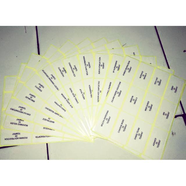 

Label Nama (satu lembar isi 12 nama)