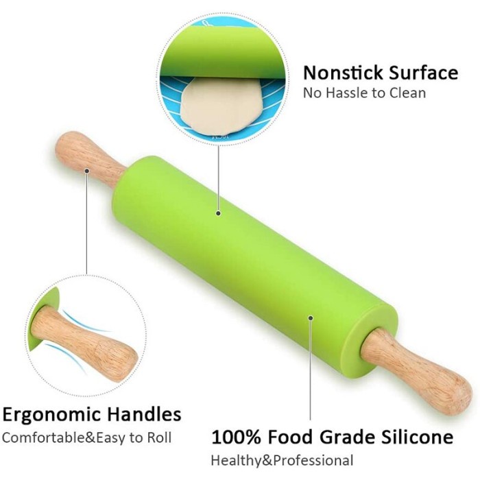 

KUE-PENGHIAS-ALAT- ROLLING PIN SILICONE 29CM BESAR PENGGILAS ADONAN SILIKON ANTI LENGKET - ORANGE