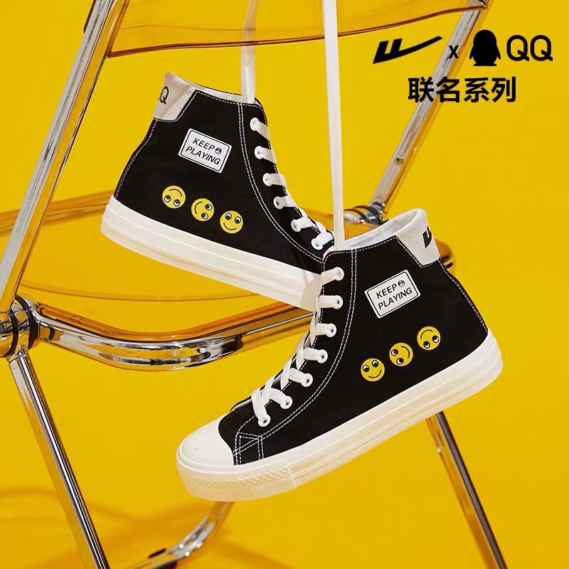 [ PAKAI DUS SEPATU ] IDEALIFESHOES Sepatu Woman Wanita Sneakers Cewek Putih Import Shoes High Top Kanvas Hitam kekinian KYB-33