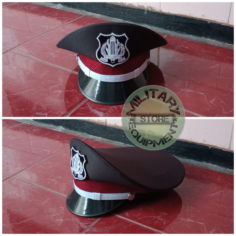 TOPI PET PDU SATPAM TERBARU - TOPI PDU COKLAT LOGO SATPAM