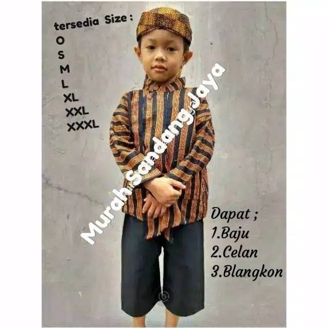 SETELAN BAJU Surjan + Celana + Blangkon Solo
