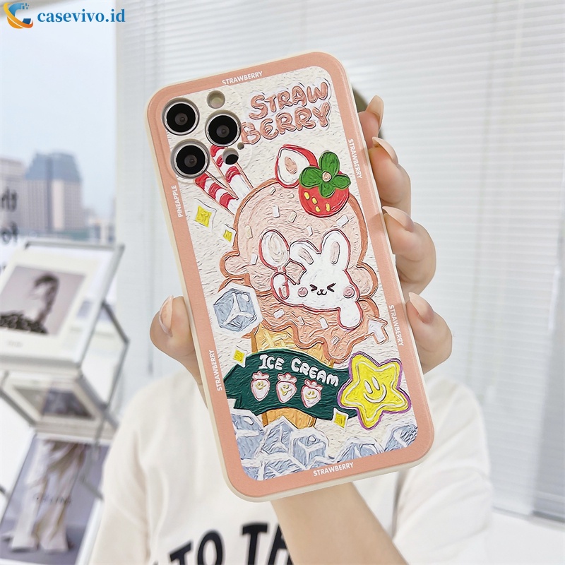 Casing Soft Tpu Case Realme C21Y C11 2021 C15 C21 C25 C20 C12 C3 C25S 5 5S 5i 6i C17 7i C1 C25Y C2 C3i C20A realme Narzo 20 10 10A 20A 30A A54 A15 A16 A9 A5 A7 A5S A95 A53 A33 Y12 Y20 A12 Motif Matcha Ice Cream Pattern Matte Soft Case-1