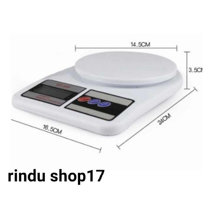 Timbangan Digital Elektrik Scale Dapur SF400 Pengukur BeBSt Makanan 10kg (free batu bateBSi)