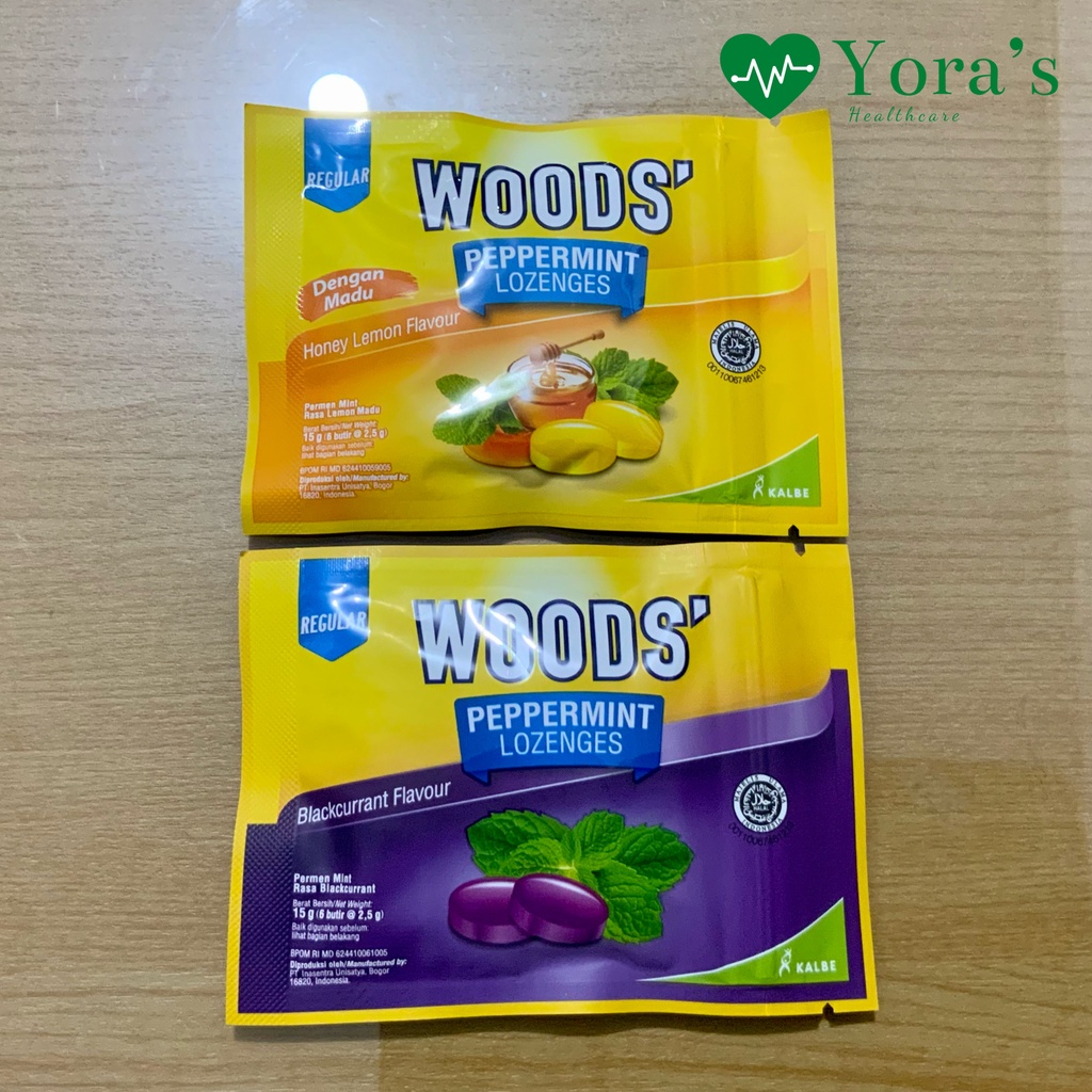 ￼Woods Lozenges Honey Lemon Flavour / Blackcurrant Flavour