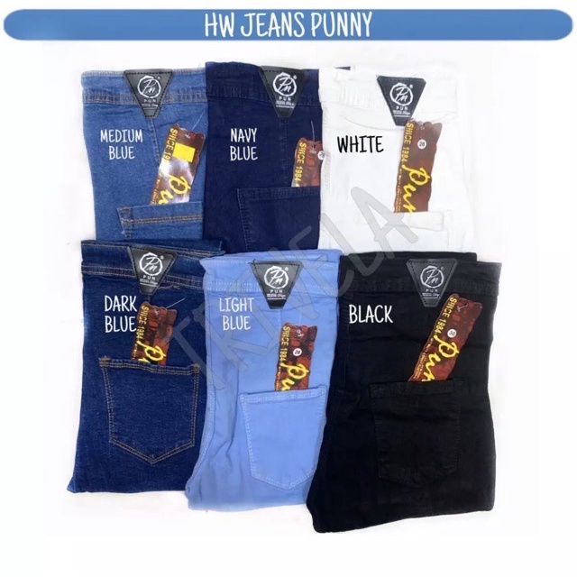 HW JEANS BASIC JUMBO 8 WARNA / HW JEANS PUNNY / HIGHWAIST JEANS PANJANG JUMBO