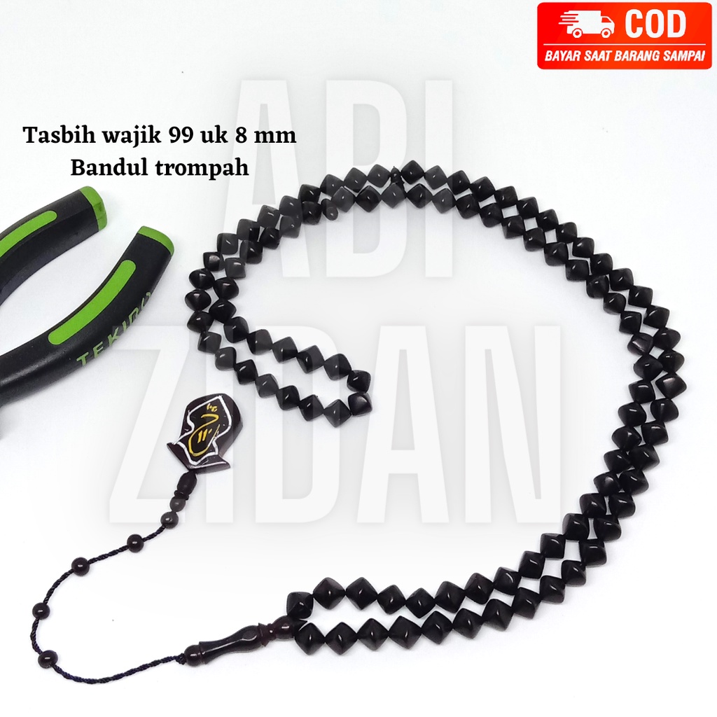 tasbih kokka kauka kaoka kaokah kokkah kaukah asli original model wajik 99 ukuran 8 mm bandul trompah