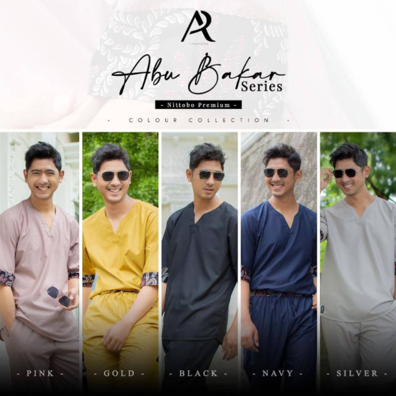 Atasan Baju Koko Kurta Lengan Pendek Abu Bakar Ar By Arya Saloka