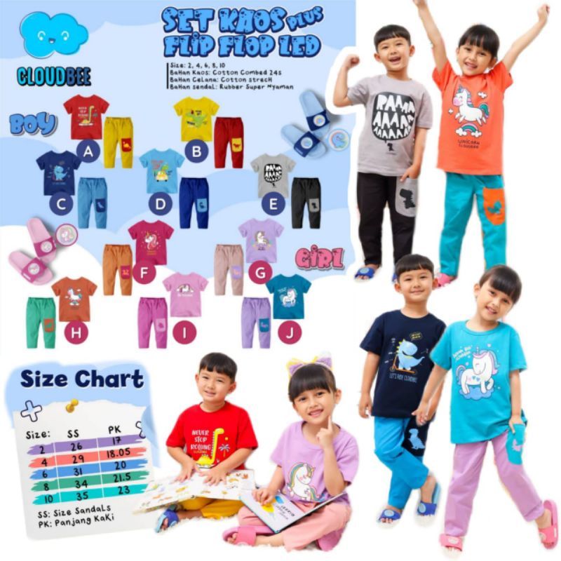 SET BAJU PLUS FLIP FLOP CLOUDBEE