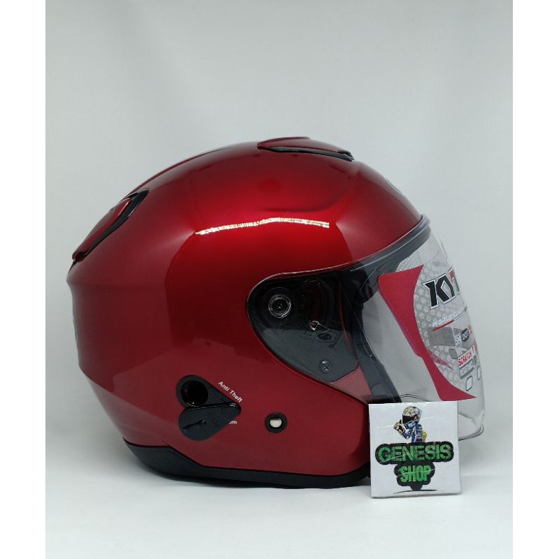 Helm KYT half face helm KYT KYOTO solid polos-Maron glossy