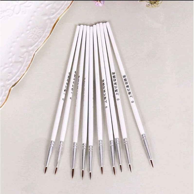 Kuas Lukis Flat Brush Leo Detailing Pen Brush &amp; Brush set (5 Pcs) Joyko BR -8 - Kuas Lukis 1 set isi 5 Pcs Nylon Brush