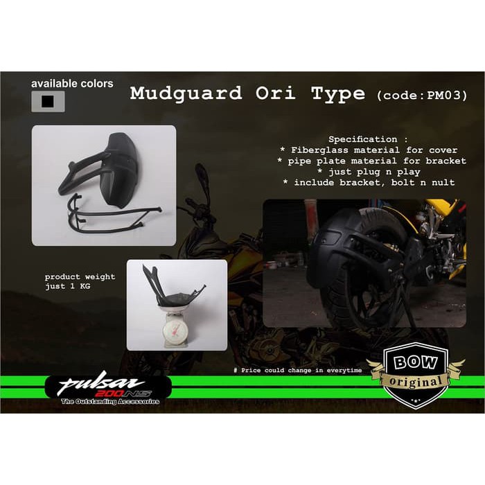 Mudguard type ori Pulsar 200ns