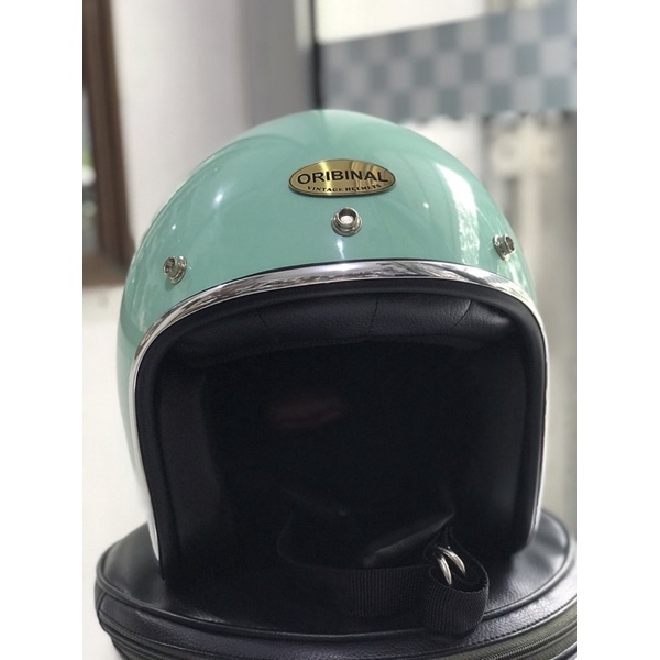 helm custom halfface hijau oribinal