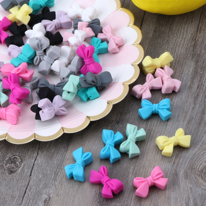 Zzz 5pcs Manik-Manik Teether Bayi Warna-Warni Bpa Free Bahan Kalung Tumbuh Gigi Bayi