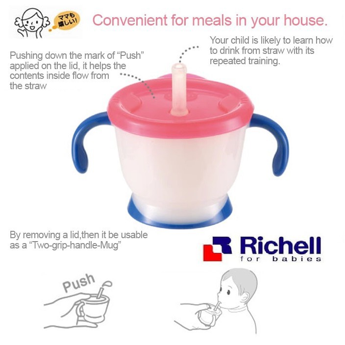 Richell AQ AQULEA Straw Training Mug