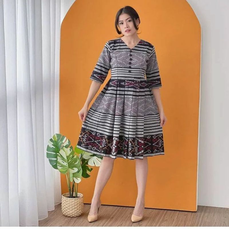 DRESS TENUN ETNIK JEPARA WANITA - DRES TENUN - TUNIK TENUN - BAJU TENUN ETNIK JEPARA - DRES TENUN ET