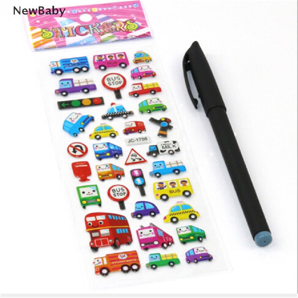 5 Lembar Stiker Bubble Puffy Motif Kartun Lucu Untuk Scrapbookhadiah Anak