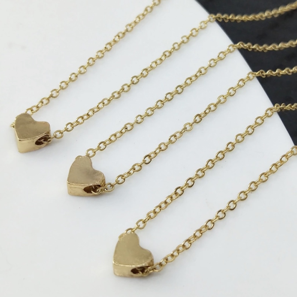 Kalung Wanita Fashion Korea Liontin Hati Simple Kecil Cantik Dalika