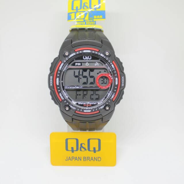 Jam Tangan Cowok Pria QQ Q&Q Digital M075J002Y Warna Hitam Tali Rubber Karet