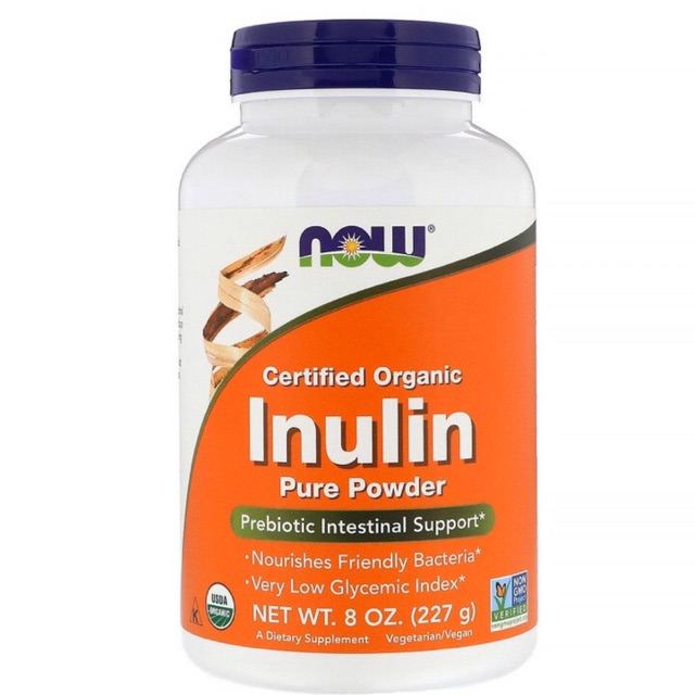 

Now Foods Certified Organic Inulin, Prebiotic Pure Powder, 8 oz 227gr 227g 227 g gram 227gram food