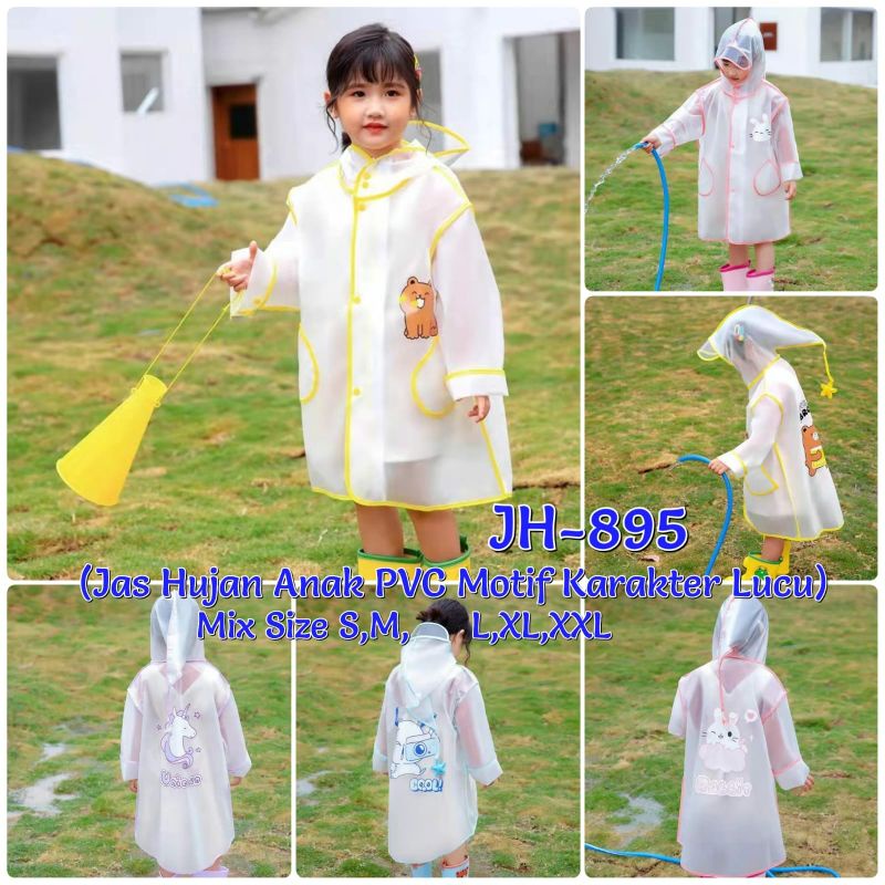 i/n JH895, JAS HUJAN ANAK FUNNY RAINCOAT , ANAK KARAKTER , LUCU , BAHAN LEMBUT , NYAMAN DIPAKAI