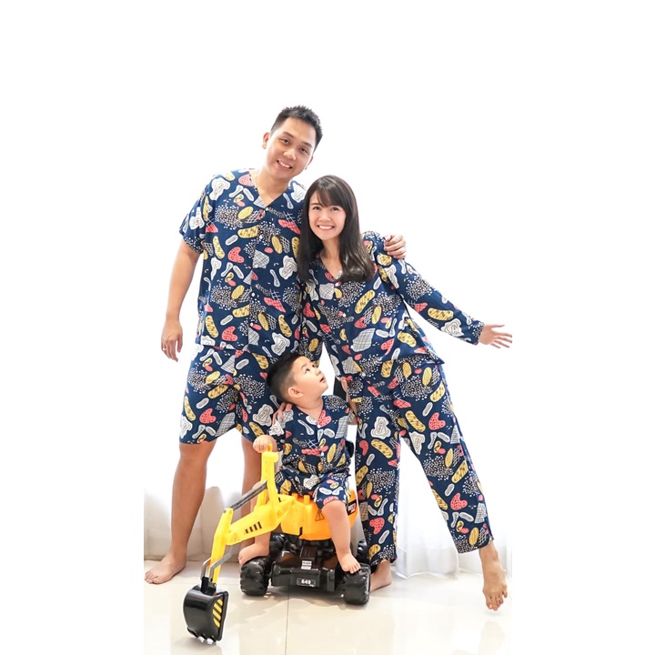 MYPOLY Piyama Rayoon Premium Motif Diandra Navy