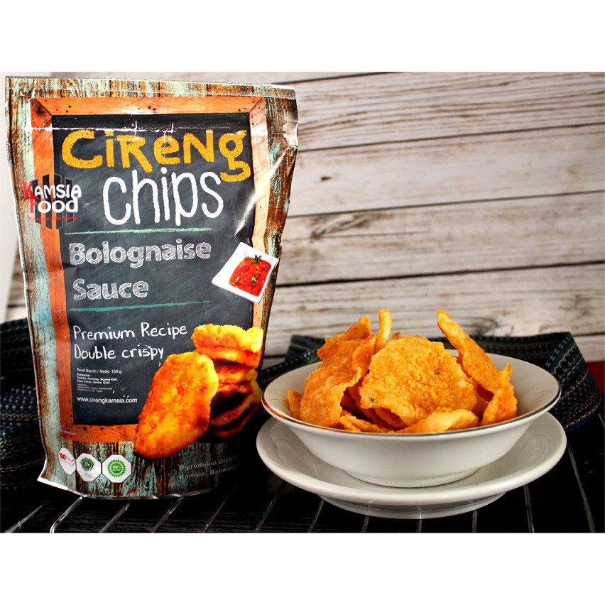 Keripik CIRENG CHIPS Kamsia - Rasa Pedas /Ori /Keju /Balado - Makanan Cemilan Khas Bandung