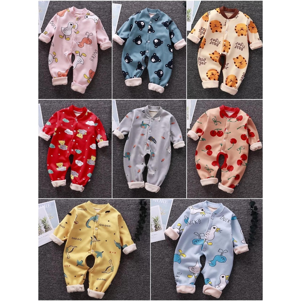 JUMPER BAYI BAHAN VELVET HANGAT / JUMPER BAYI PANJANG KARAKTER / JUMPER LUCU BAYI / PBB