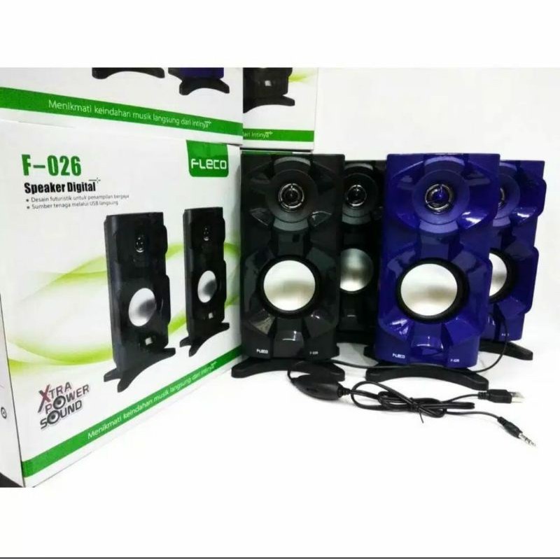 Promo Dahsyat!!! Speaker Aktif Fleco F-026 Untuk Komputer / Laptop / Handphone Extra Bass Berkualitas