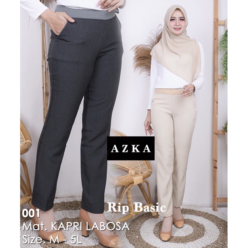 AZKA CELANA  BAHAN KERJA BASIC WANITA KARET STANDAR SIZE M 